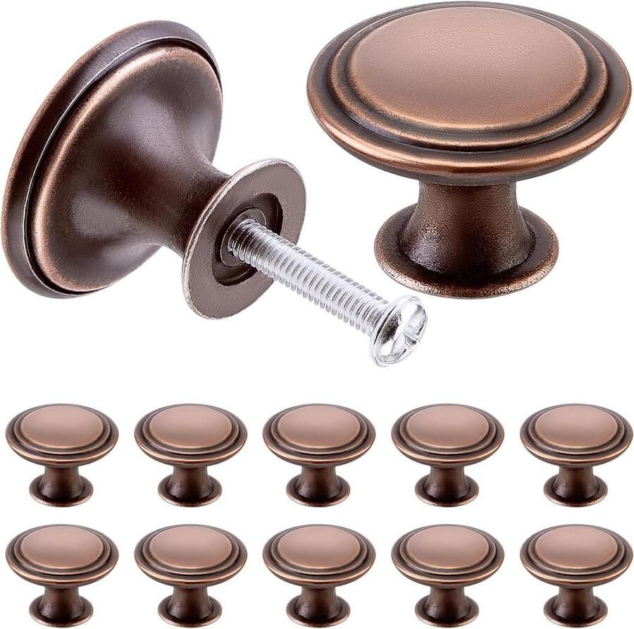 12 stuks chique ladeknoppen vintage antieke stijl keukenkasthandgrepen 30 mm ronde meubeldeurknoppen kastknoppen kinderkamer