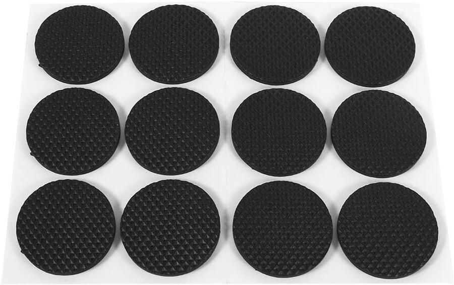 12 stuks EVA anti-kras voetkussentjes voor tafel en stoel rubberen meubel voetkussentjes vloerbeschermers voor tapijt antislip klevende stoelkussentjes stille vloerbeschermers voor meubelpoten banken tafels (zwart 4 6 cm)
