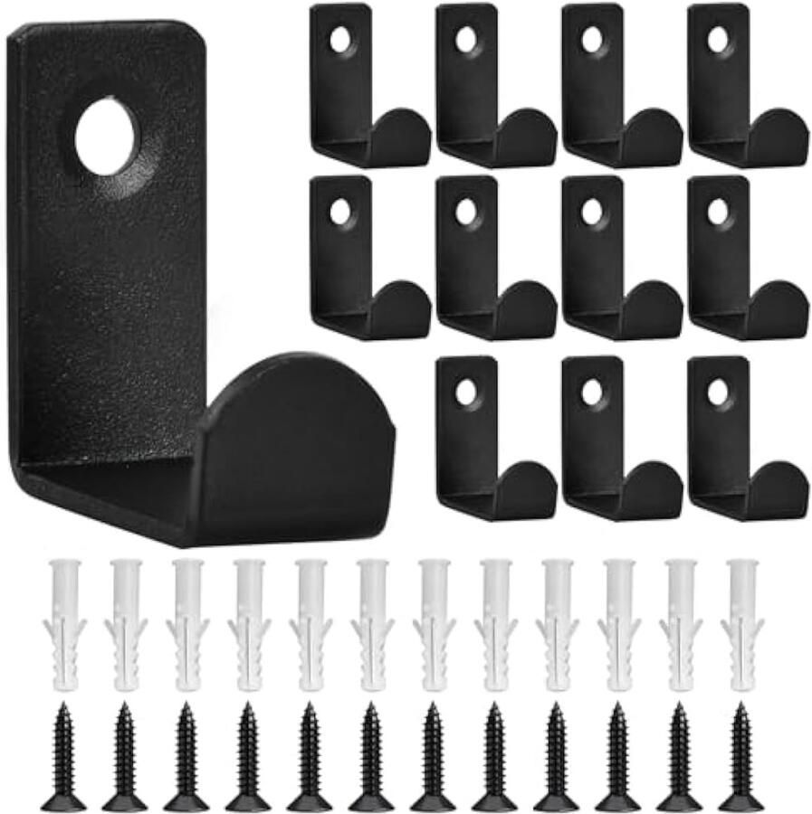 12 stuks garderobehaken zwart kledinghaken wandhaken van metaal zware belasting haken met schroeven voor slaapkamer badkamer garderobe mantel handdoeken jassen haken mat roestvrij staal