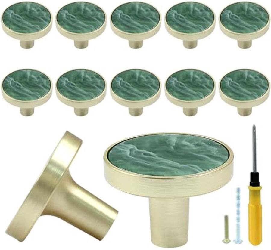 12 Stuks Gouden Dressoir Knoppen Decoratieve Ronde Kastknoppen voor Keuken- en Meubels