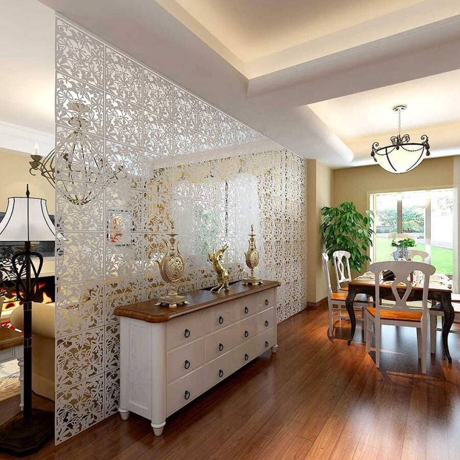 12 stuks hangende scheidingswanden veiligheids-PVC-ruimteverdelers opvouwbaar 40 x 40 x 0 08 cm (wit)