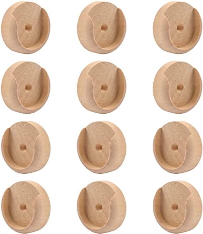 12 stuks houten kaststangen en houders voor kledingkasten en gordijnen