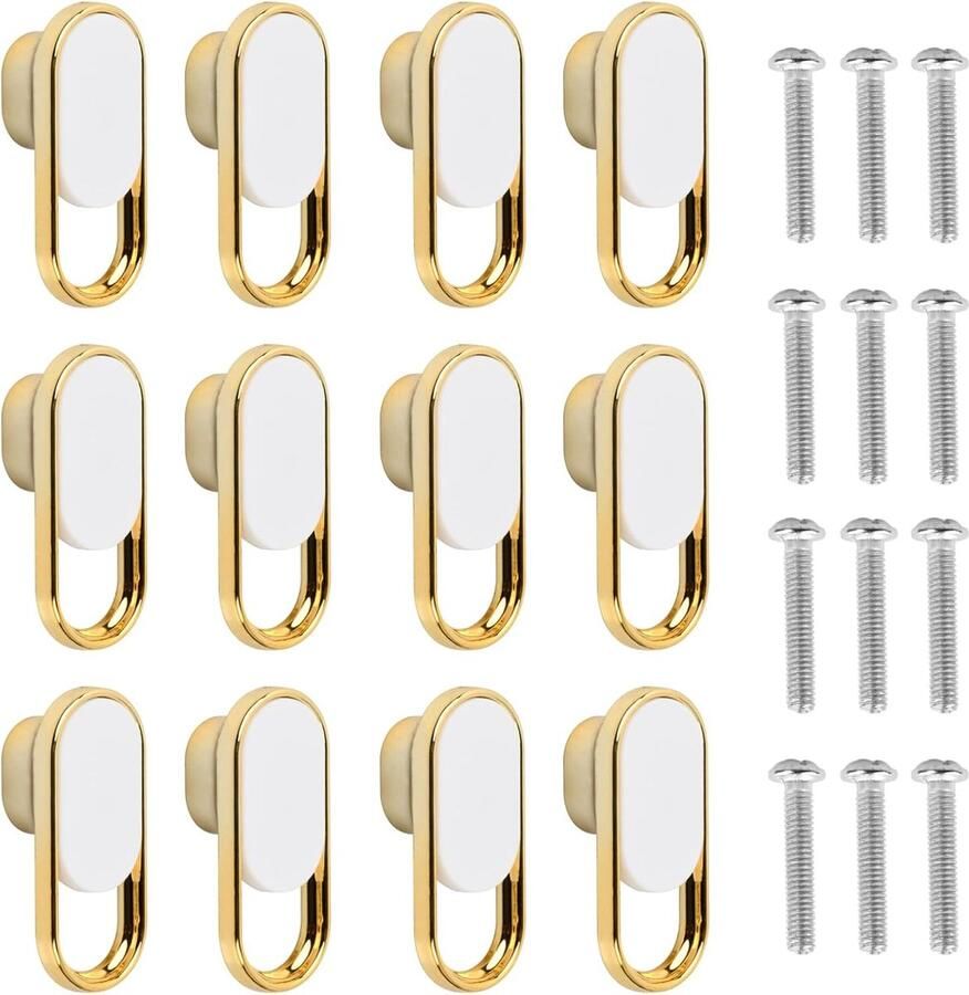 12 stuks kastknoppen commodeknopen handgrepen meubels met schroeven ladeknoppen vintage deurknop ladeknop pool voor lade kast keukenkast kledingkast (wit)