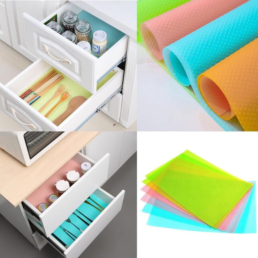 12 stuks koelkastmat antislip koelkastmat EVA-koelkastmat EVA-materiaal voor vocht- en schimmelpreventie in koelkasten en kasten of als voedselmatten