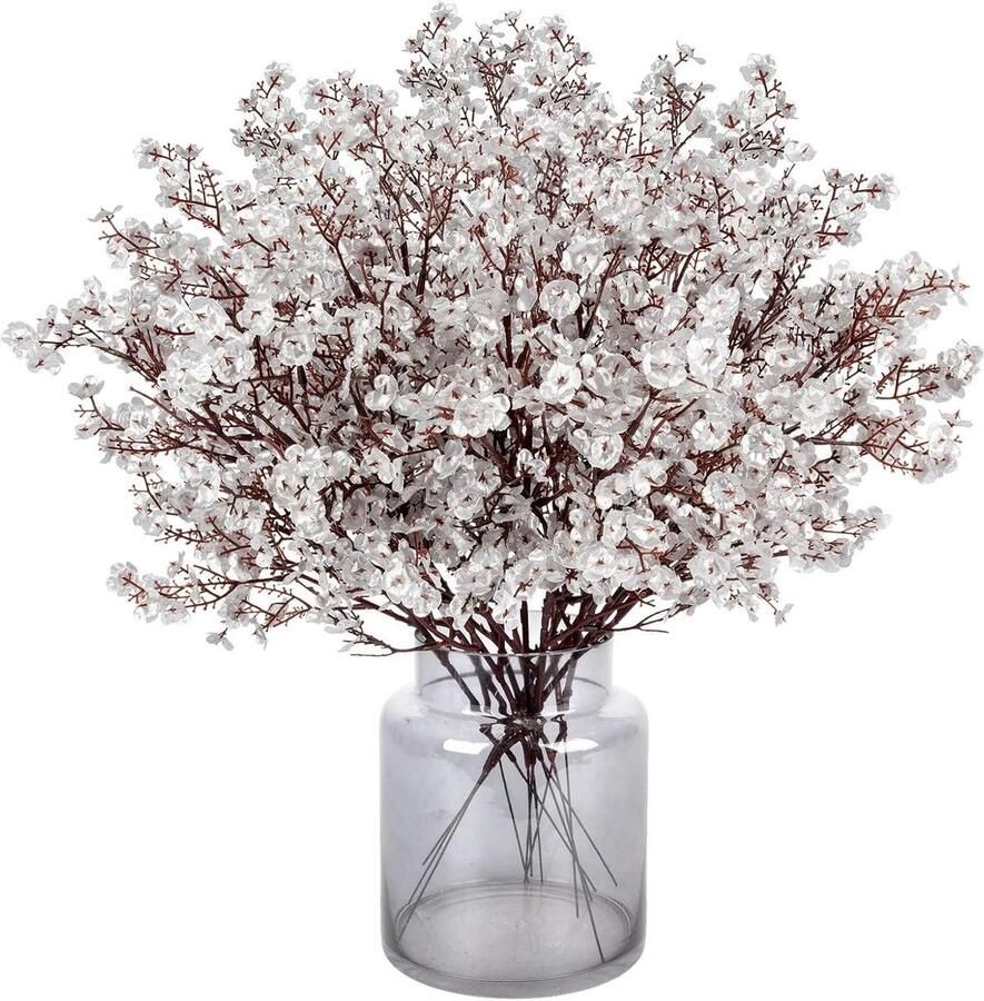 12 stuks kunstbloemen Gypsophila voor bruiloft en kerstdecoratie DIY boeketten en tafel centerpieces