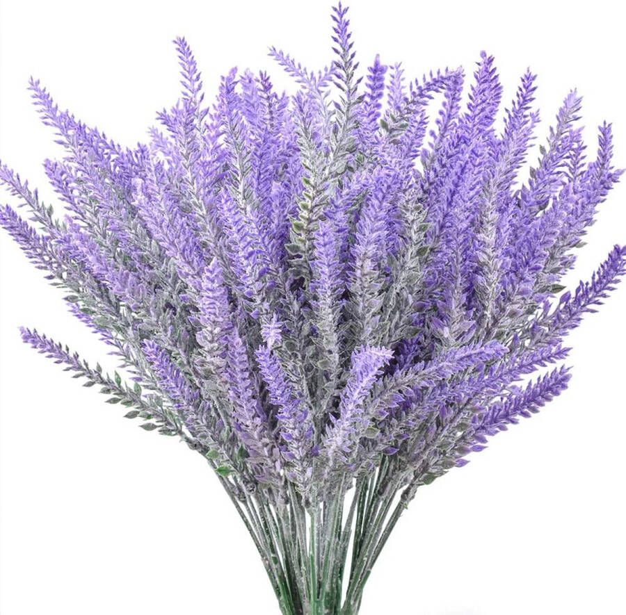 12 stuks kunstflokken lavendelbloemen nep lavendel plant voor bruiloft tafel tuin terras wooncultuur (paars)