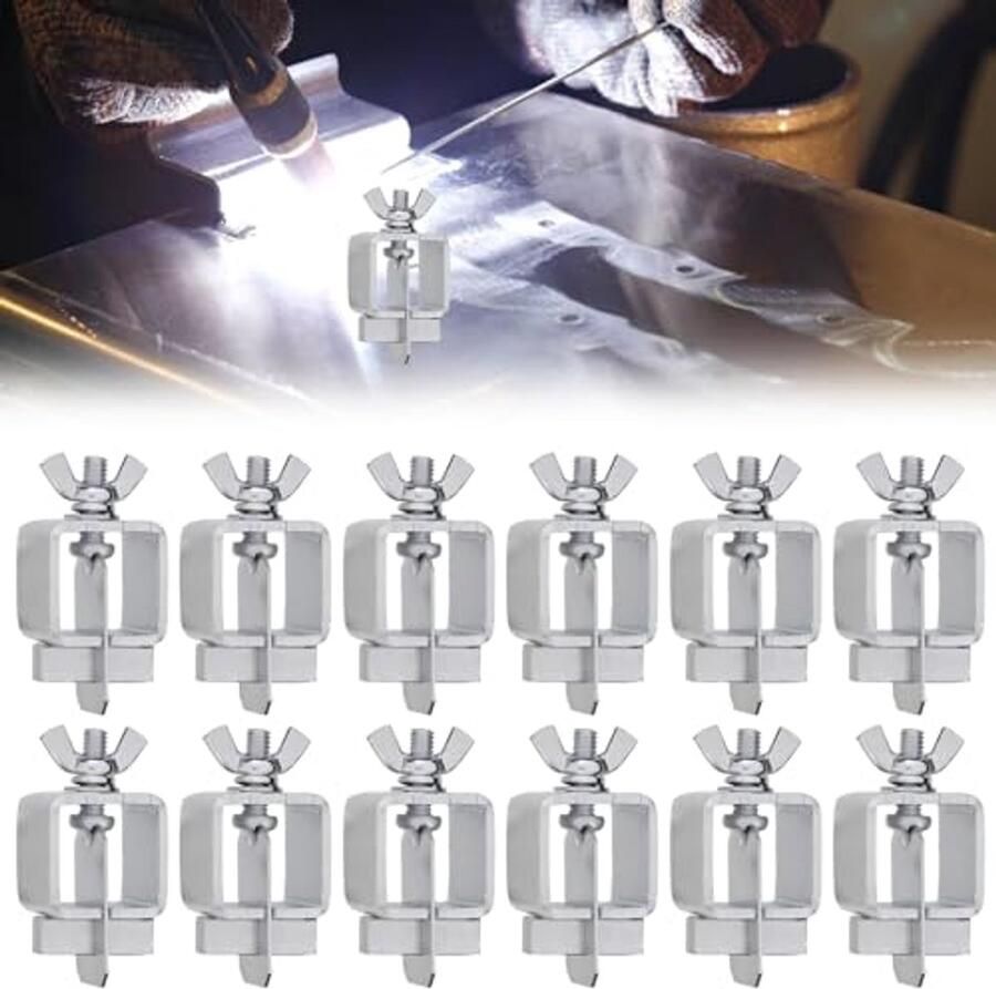 12 Stuks Lasknijpers Stomplasklemmen Herbruikbare Plaatstaal Klemmen voor Huishouden en Industrie