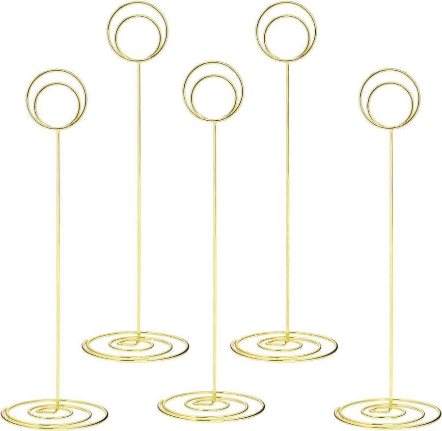 12 stuks metalen tafelkaarthouders 22 cm hoog fotohouders kaarthouder tafelnummerhouder voor bruiloften plaatskaarthouder memohouder voor restaurant tafel feest (goud)