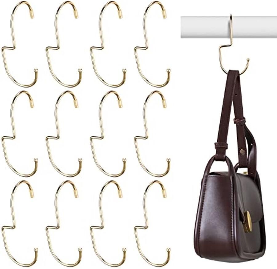 12 Stuks Portemonnee Haken voor Kast en Tas Organiseren Metalen Hangertjes voor Ruimtebesparende Opberging