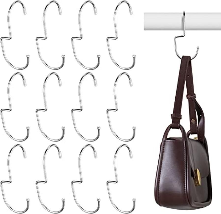 12 stuks portemonnee haken voor kast en tas organiseren Ruimtebesparende metalen hangers voor handtassen
