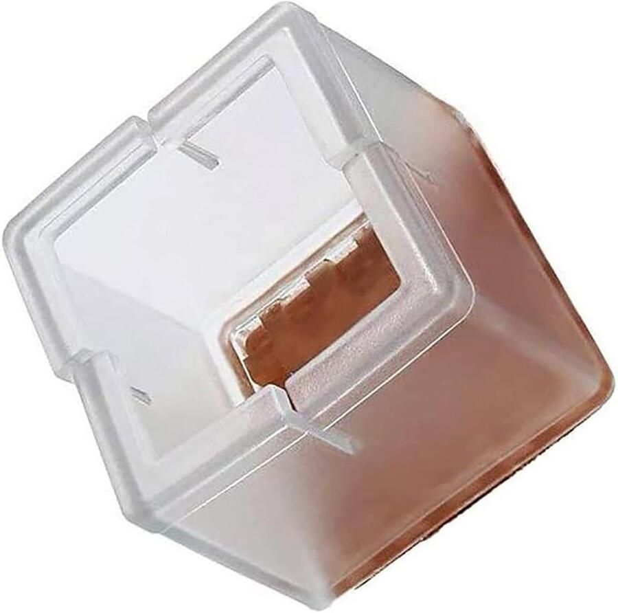 12 stuks Rechthoekige Stoelpoot Doppen Transparant Siliconen Vloerbeschermers Voorkom Krassen Meubel Poten Bescherming Houten Vloer Pads Antislip Transparant Kleur