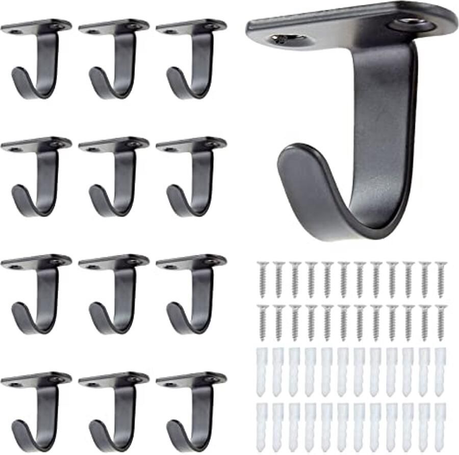 12 stuks roestvrijstalen haken voor plafondmontage Kapstok onder plank voor badkamer en keuken