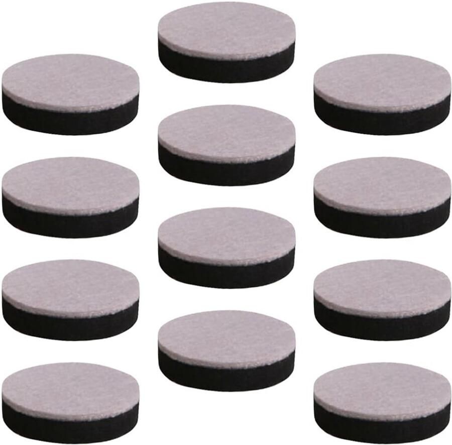 12 stuks Stoelpoot Beschermers Vloerbeschermer Stoelpootdoppen Zelfklevende Meubelonderzetters Antislip Krasbestendig Vilt voor Meubels Rond EVA en Vilt 6*1.65 cm voor Stoel Bank Tafel