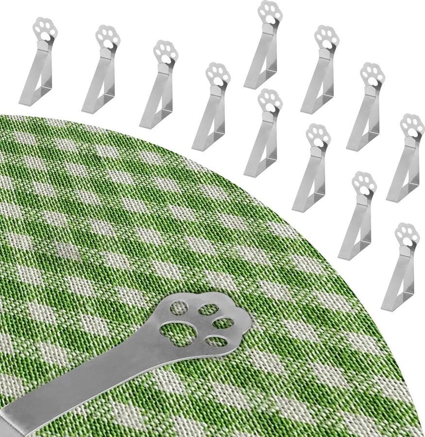 12 stuks tafelkleedklemmen roestvrij staal kattenklauwen tafelklem outdoor tafelkleedklemmen voor buiten duurzame kattenklauwen tafelklem voor tuin restaurant gezinnen