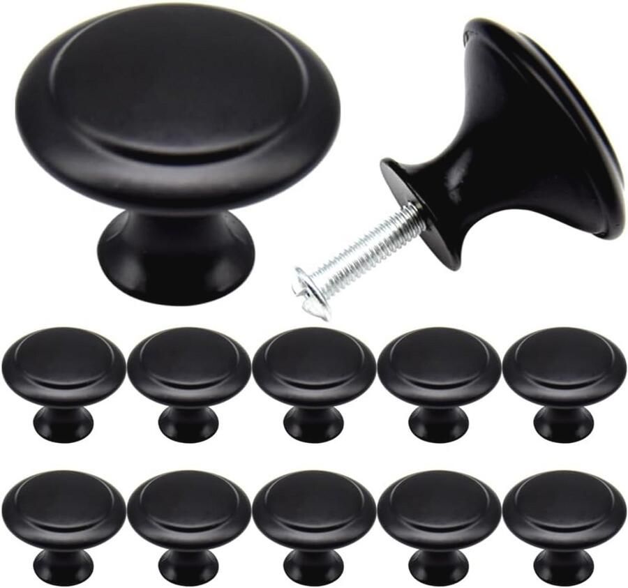 12 Vintage Kastknoppen Ronde Massieve Handgrepen voor Kasten en Lades