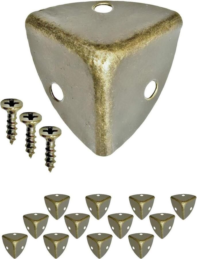 12 x Rounded Metal Protective Corners for Antique Furniture Set of 12 Corners