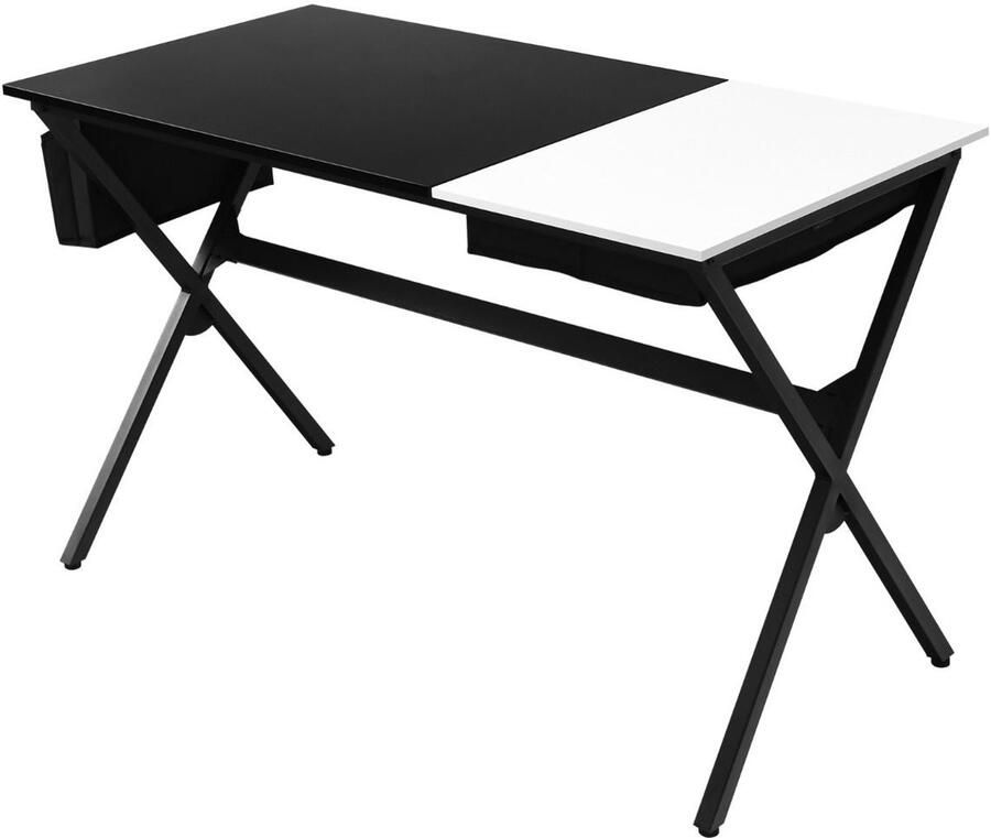 120 cm computerbureau met verborgen zijladen – Kubuslade design – Zwart