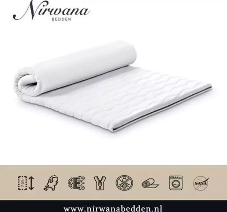 Nirwana Bedden 120x210 Topdekmatras Topper NASA-VISCO Traagschuim 7 CM