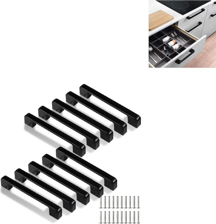 128 mm keukengrepen 10 stuks zwarte keukenkastgrepen deurgrepen voor keukenkasten voor deuren laden kasten met schroeven zwarte deurgreep