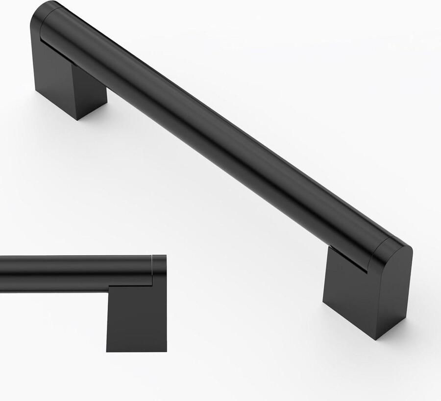 128 mm mat zwarte deurgrepen roestvrij staal vierkante meubelgrepen keuken & kantoor 10 stuks