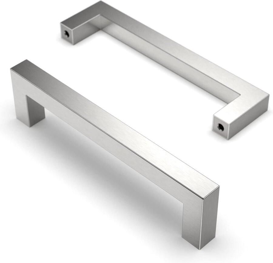 128mm Mat Nikkel Deurgrepen 10 Stuks RVS Morden Vierkante Meubelgrepen Keuken Kantoor Laden Kast
