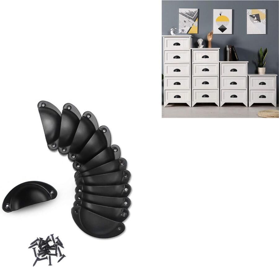 12stuks Zwarte zinklegering meubelgrepen Kastgrepen Schuifdeurgrepen Afgerond Moderne Greep Inclusief Schroeven Handvat voor Kast Keukenkast Lade Of Deurtje