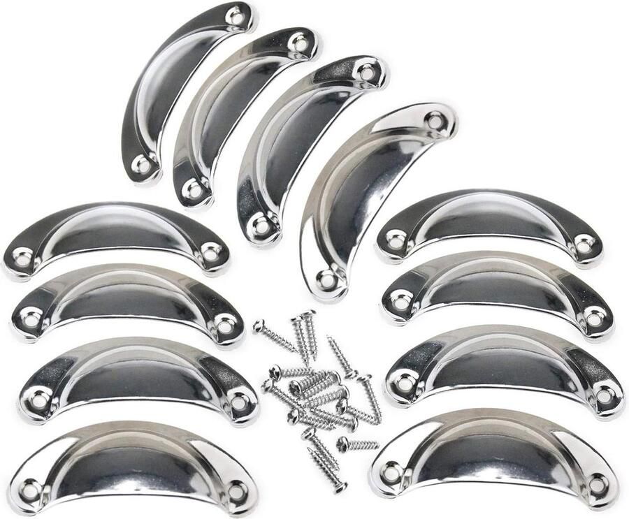 12x Retro lade handvat halve maan handgrepen voor keuken kast deur chroom 82 * 35mm Washing Machine