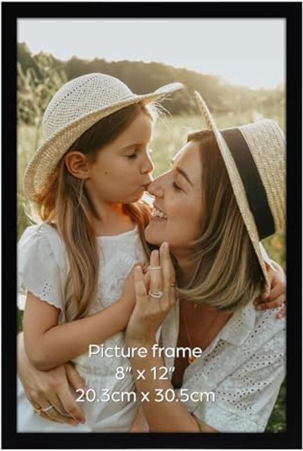 12x8 Zwarte Fotolijst – Perfect voor Woonkamer Slaapkamer en Kantoor – Muur of Bureau Display