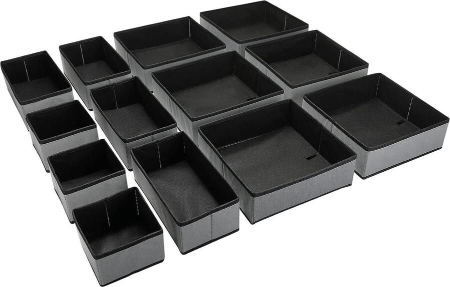 Opvouwbare Lade-organizers voor Ondergoed Kleding 13 Stuks Lade-kast Divider Cubes Grijs