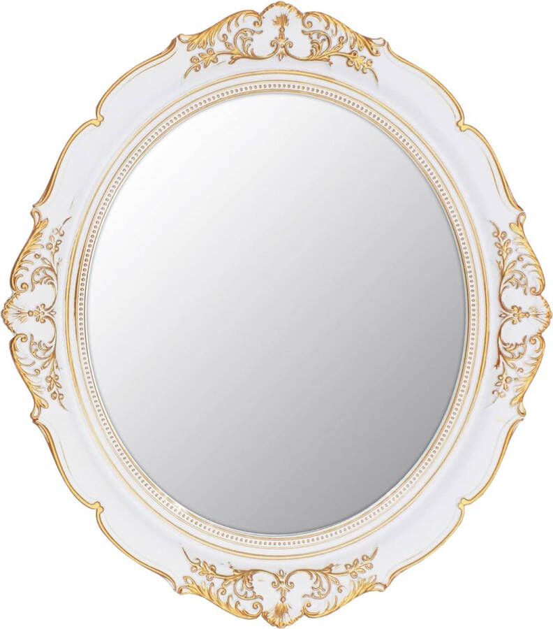 13 x 14 decoratieve wandspiegel vintage hangende spiegel voor slaapkamer woonkamer dressoir decoratie ovaal (wit) 13 x 14 decoratieve wandspiegel vintage hangende spiegel voor slaapkamer woonkamer dressoir decoratie ovaal (wit)