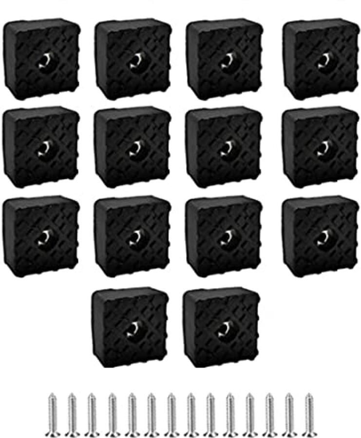 14 stuks antislip rubberen matten voor stoelen en tafelpoten 30 x 30 mm