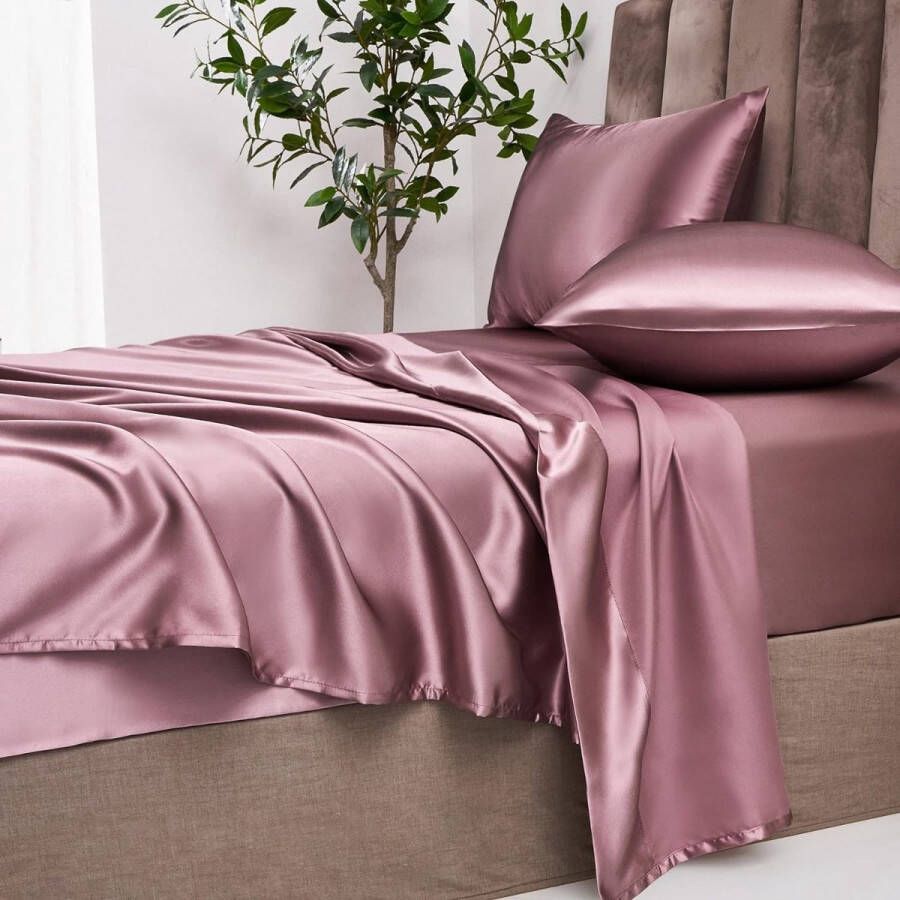 140 x 200 cm oudroze roze boxspringbed badstof topper satijn bedlaken glanzend zijdepatroon hoeslaken voor 140 x 200 cm effen hoeslakens voor hoge matras tot 25-30 cm