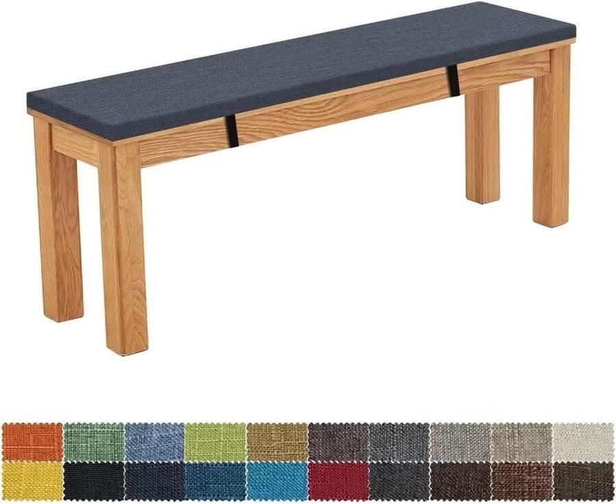 Bankkussen 80x45x5 cm afneembaar wasbaar antislip tuinbank kussen donkergrijsblauw Bankkussen