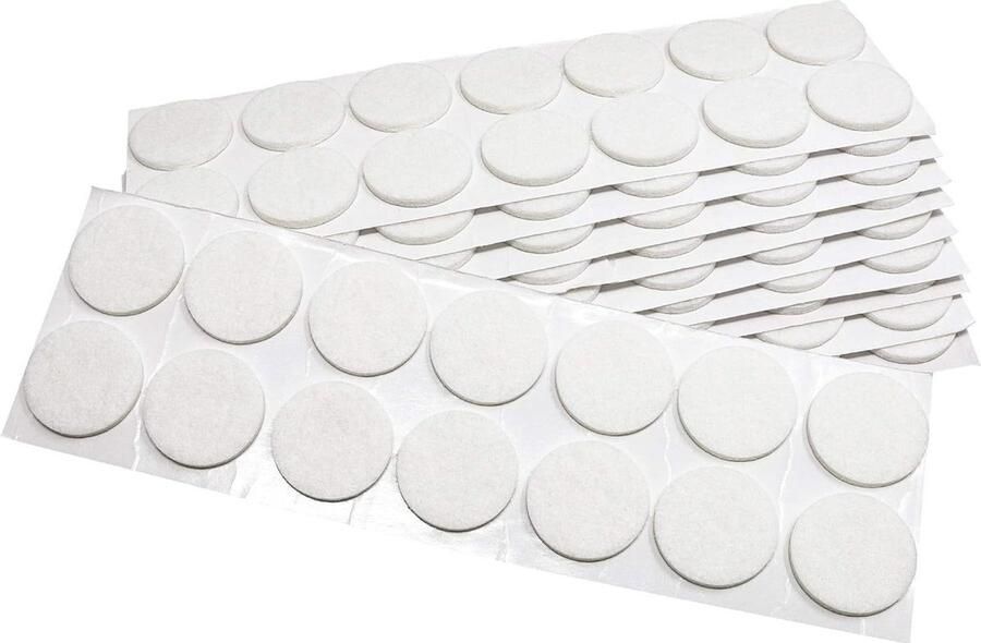 140 x zelfklevende viltglijders Wit ø 32 mm Rond Meubelviltglijders met een dikte van 35 mm Meubel- en vloerbescherming
