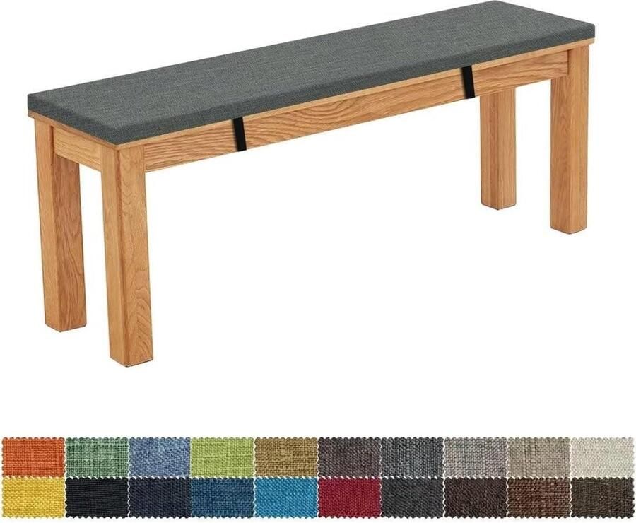 Zitbankkussen 80 x 35 x 3 cm afneembaar wasbaar dubbel antislip zeer elastisch geschikt voor tuinbanken schommels terrassen binnenbanken 2 diktes (diep warm grijs) Bankkussen