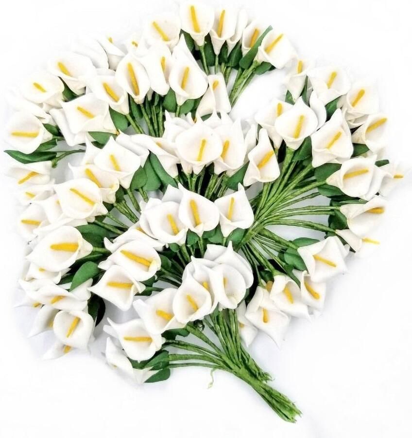 144 Klein boeket nep calla wit nep bloem bloemen gunst vak decoratie Tafel verstrooit Confetti geschenk bruiloft verjaardag doop Kerstmis