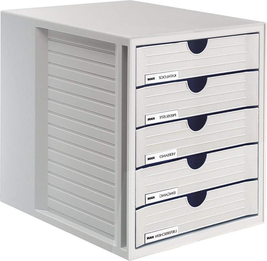 1450-11 Chest of Drawers For Documents Closed Drawers Light Grey Organize Din C4 33 x 27.5 x 32 cm