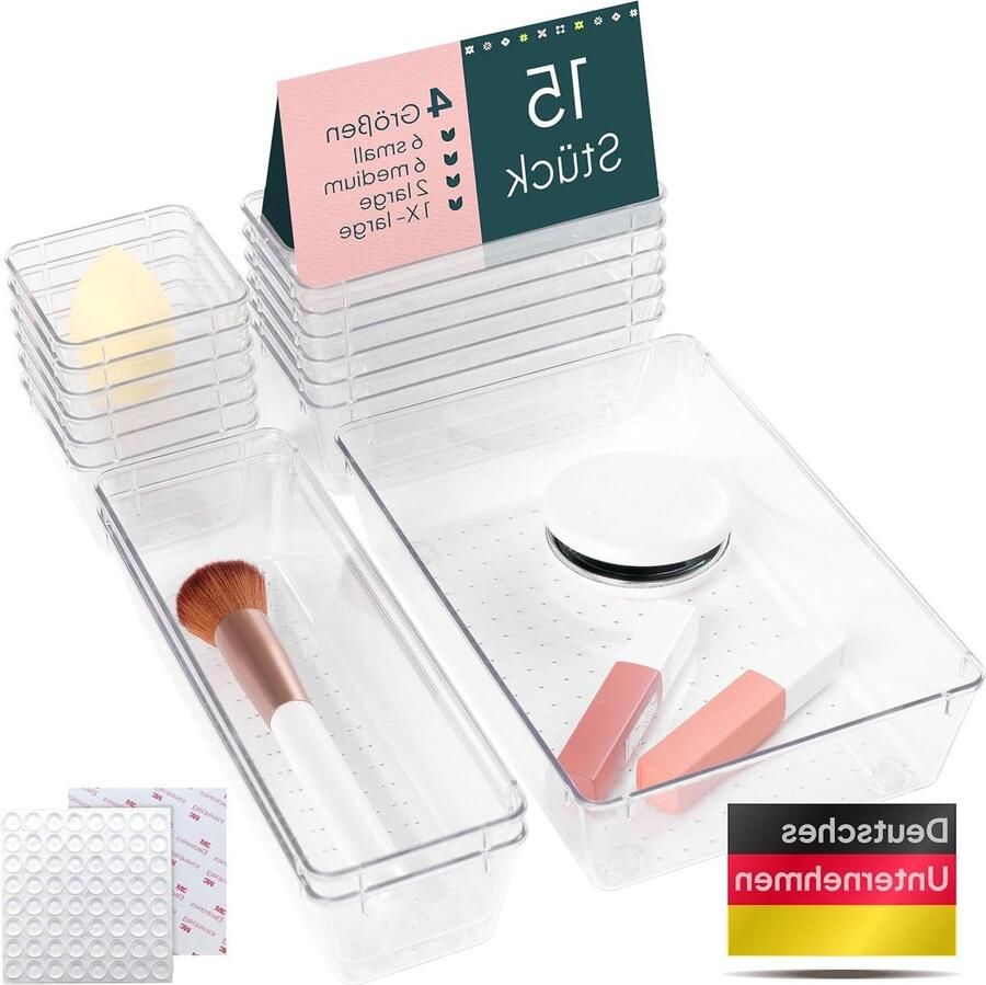 15-delige lade-organizer set voor bureau keuken make-up badkamer
