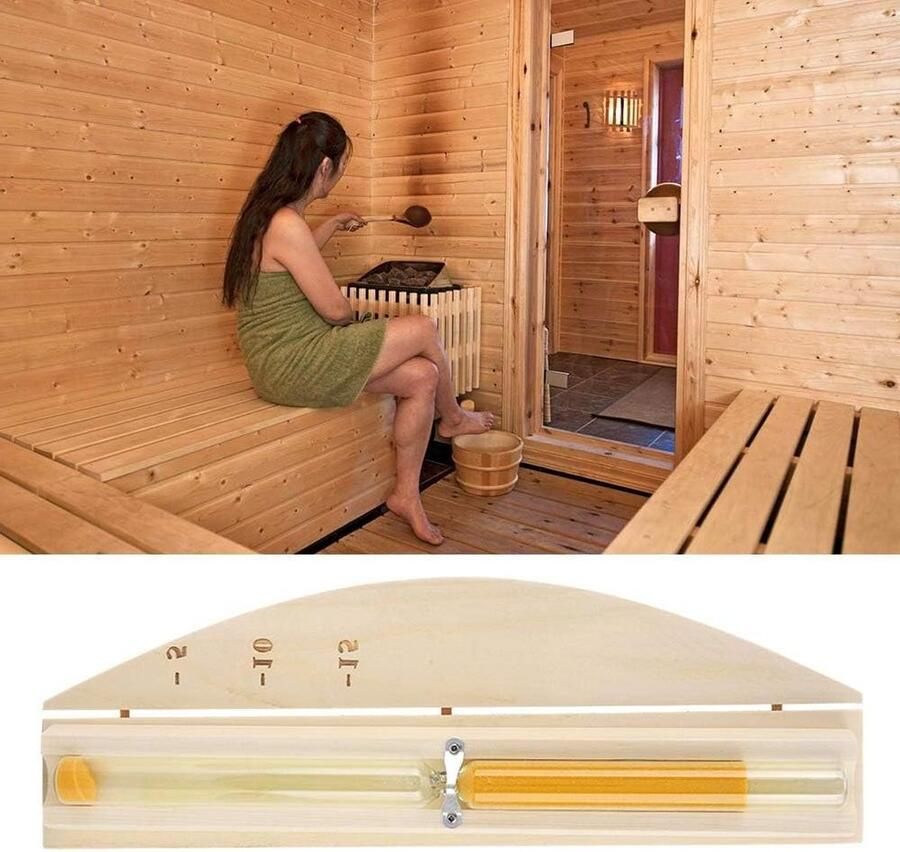 15 Minuten Luxe Zandloper van Houten en Glazen Buis voor Saunaruimte Home Decor