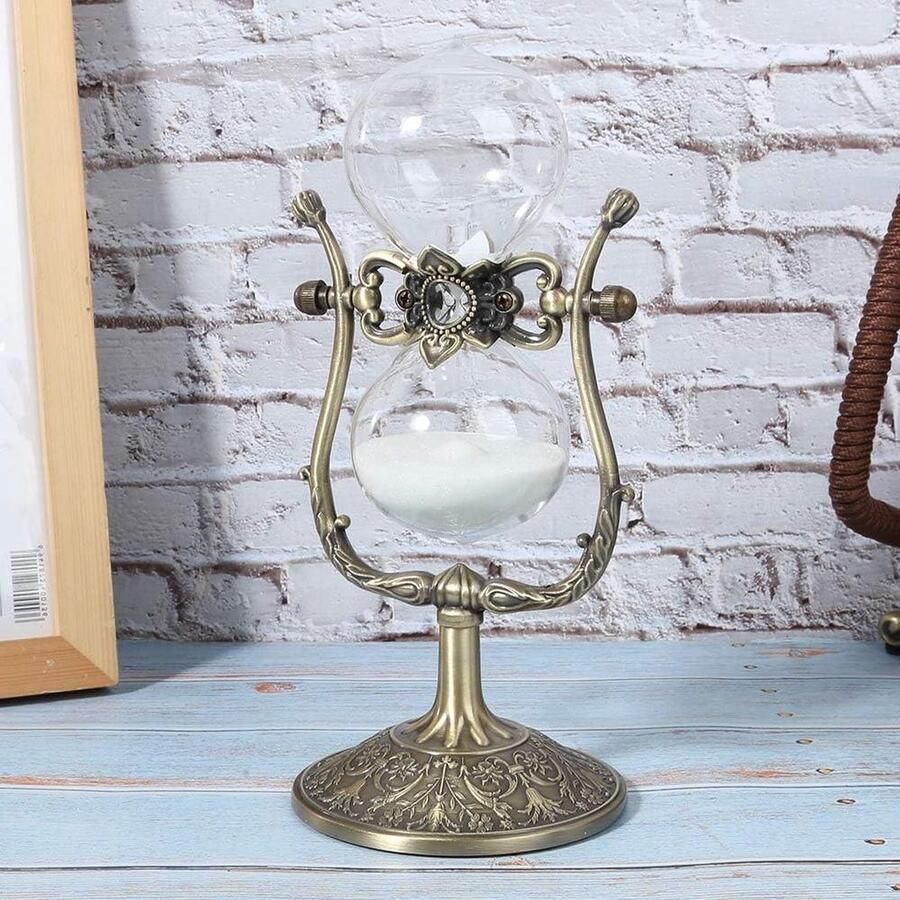 15 Minuten Vintage Zandloper Timer Craft Ornament Metalen Zand Timers Gift Studie Thuis