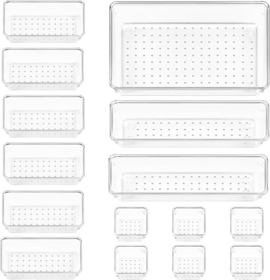 15-pack bureauladeorganisator opbergladen voor make-up en keukenbenodigdheden