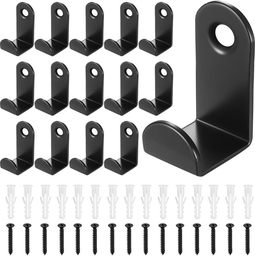 15 stuks kapstokhaken wandhaken om vast te schroeven metalen kapstokhaken zwart individueel voor slaapkamer badkamer woonkamer kledingkast handdoek- jashaken kapstokhaken
