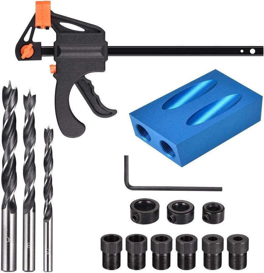 15 stuks schuine boorsjabloon houtgeleiding 15 graden timmergeleiding hoekgatpositioner voor gat van 6 8 10 mm