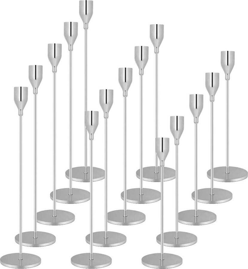 15 stuks smeedijzeren kandelaars voor bruiloft eettafel decoratie kaarsenhouder gouden kaarslicht diner kandelaar ornamenten zilver