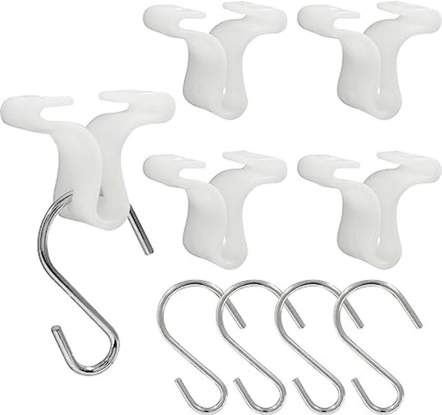 15 Stuks Witte Rasterklemmen met Metalen S-haken voor Hangende Plafonddecoratie
