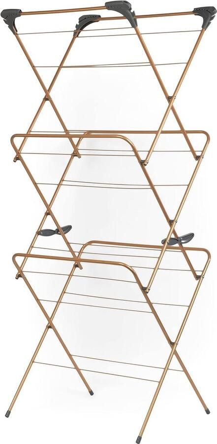 150 jaar Koperen Editie Elegant Kledingrek met Drie Lagen Opvouwbaar en Compact Tot 15 Meter Droogruimte Maximale Belasting 15 kg Opvouwbare kledingrek