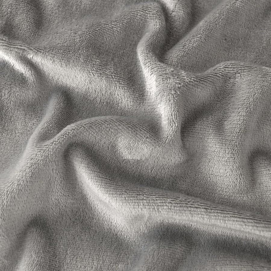 150 x 200 cm grijze fleecedeken met Sherpa voor woondeken en bank warm en zacht voor de winter