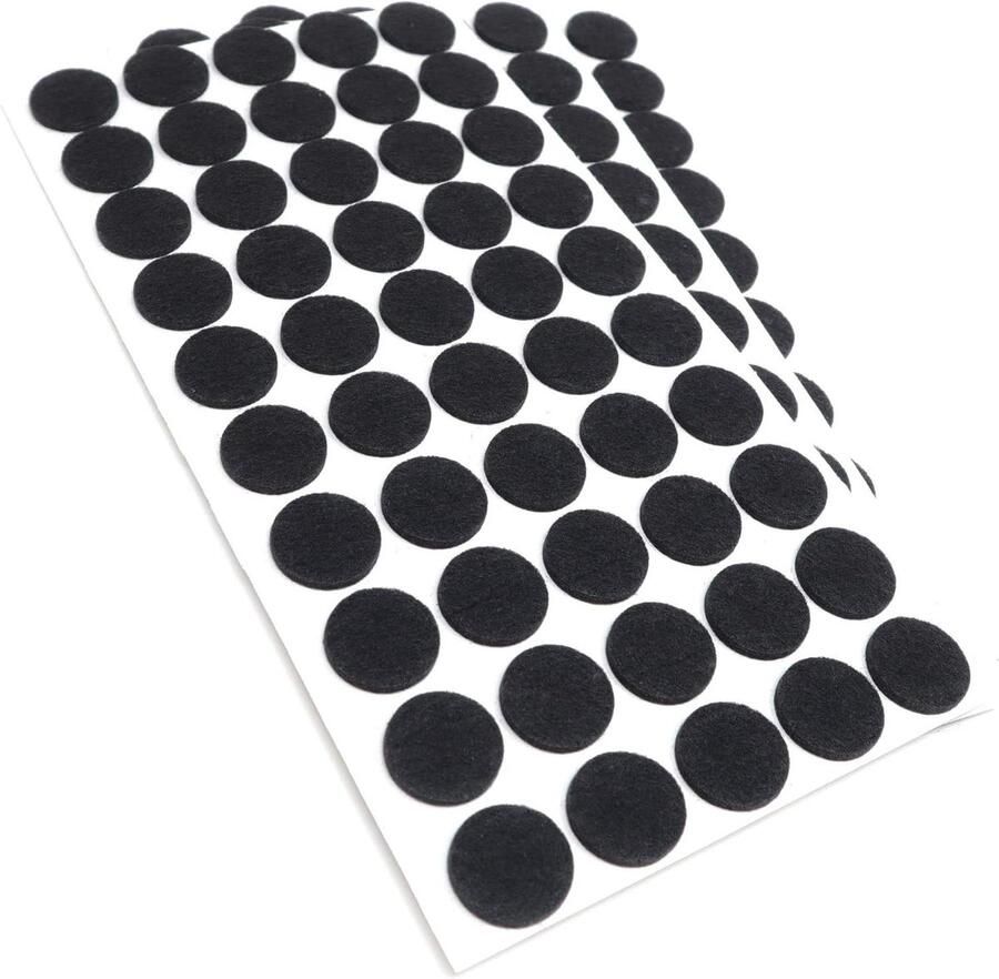 150 x Zelfklevende Viltglijders Zwart ø 22 mm Rond Meubelviltglijders met een dikte van 35 mm Meubel- en vloerbescherming