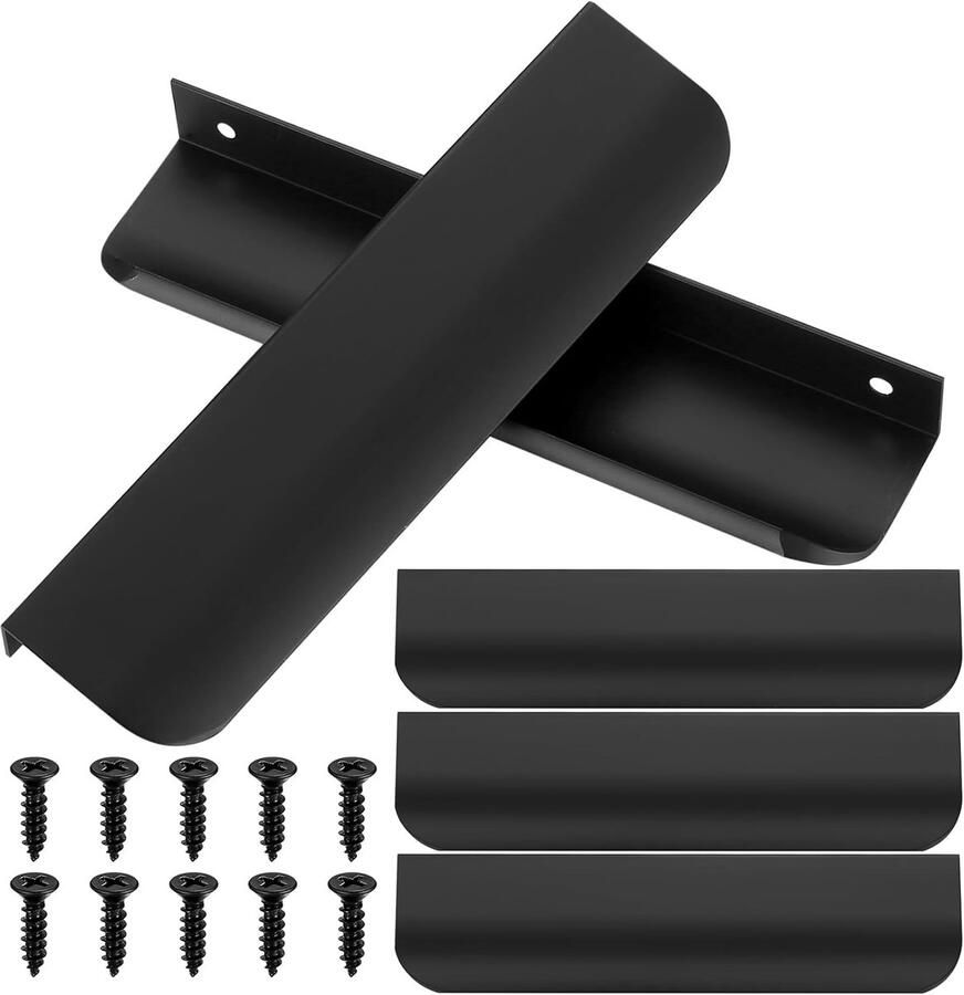 150*40*18 mm Kastgrepen Ladegrepen Verborgen handgreep Handvat van aluminiumlegering keukenkastgrepen meubelaccessoires hardware zwart -5 stuks