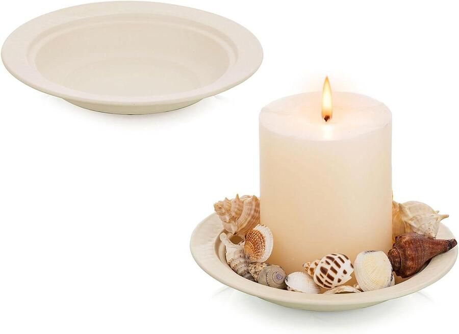 15cm Decoratieve Kaarsenplaat Metalen Zuil Kaarsenplateau Voor Eettafel Keuken Aanrecht Home Wedding Decor Wit